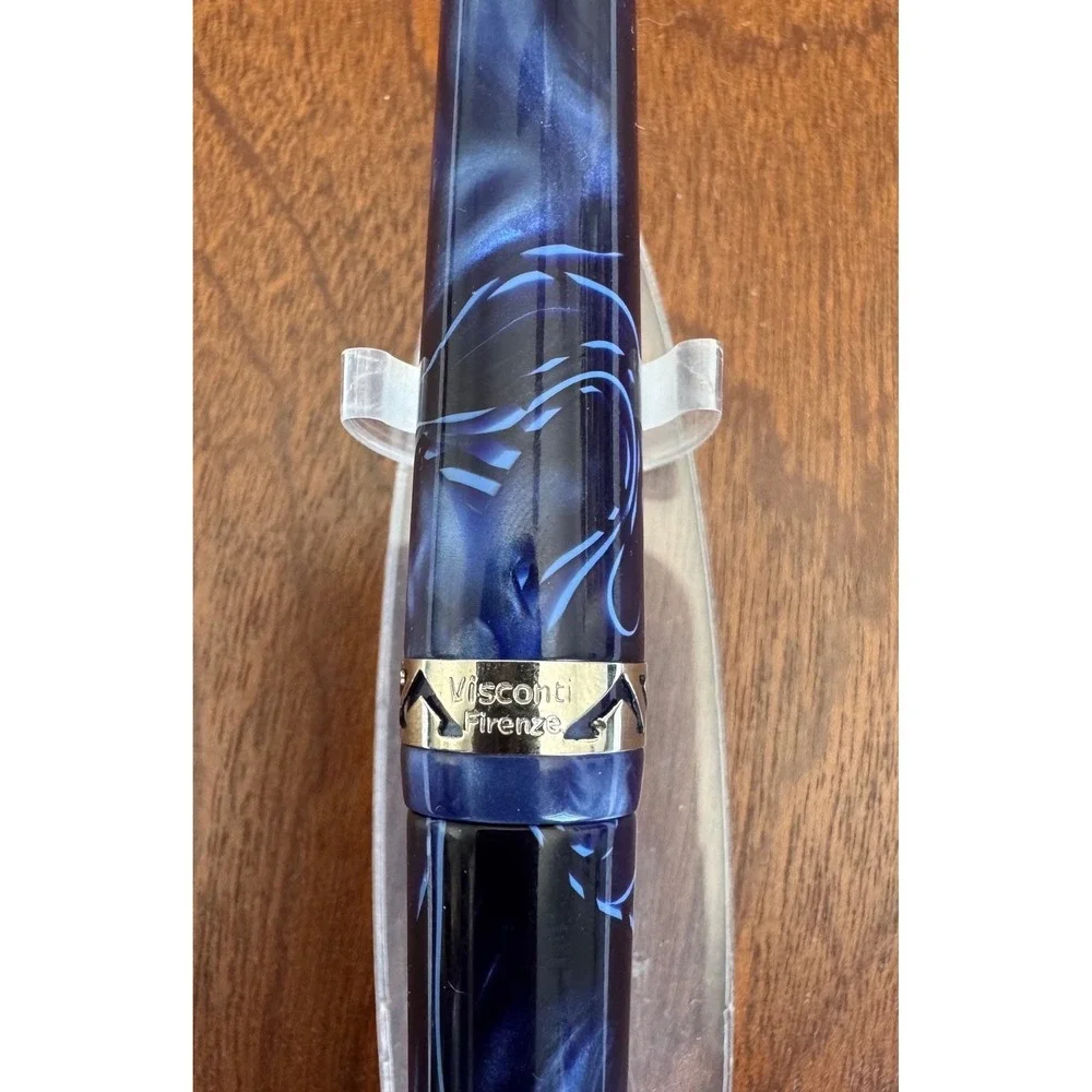 Visconti Midnight Voyager Ballpoint Pen Typhoon Blue 1992 Twist Retract RARE
